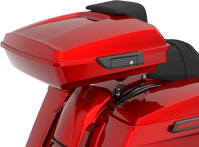 Advanblack 2025 RG Tour Trunk Pack Brilliant Red Razor Tour Trunk Pack Backrest Pad for '97-'25 Harley Touring Road King Street Glide Electra Glide CVO models