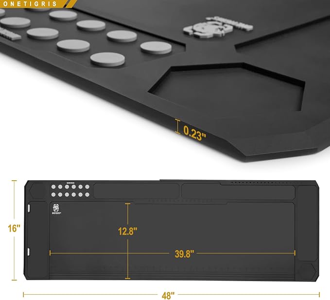 OneTigris Gun Clean Mat Magnectic for Table, Extra Large 48"x16" Anti-Slip Rubberized Repair Mat for Gun Parts, Protects Work Surface from Solvents and Oils