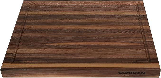 Walnut Cutting Board for Kitchen, USA Grown Hardwood, 20 x 15, with Invisible Inner Handle, Prefinished with Food-Grade Oil, Suitable for Kitchen Edge Grain, 1-1/2" Thick