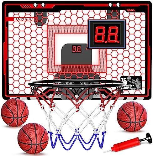 HopeRock Indoor Basketball Hoop for Kids, Mini Hoop Over the Door