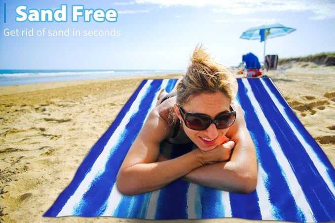TwoYek Microfiber Beach Towel Extra Large 71x32 Stripes Floral 2 Pack | Thin & Lightweight, Sand Free, Super Absorbent & Quick Dry, Oversized Towels for Beach Bath Pool Swim Travel Essentials Gift