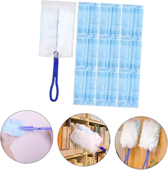 PRETYZOOM Disposable Hand Duster Brush with Handle for Easy Dust Cleaning Versatile Static Duster for Furniture Floors and Ceiling Fans