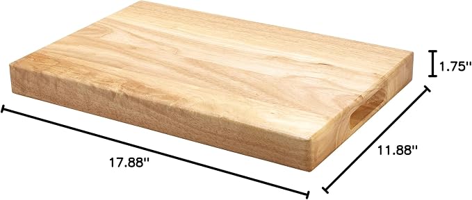 Winco 12" x 18" Heavy-Duty Cutting Board | Inset handles, Minimizes dulling, Attractive appearance, Great for Charcuterie, Cheese, Appetizers and Buffet Displays