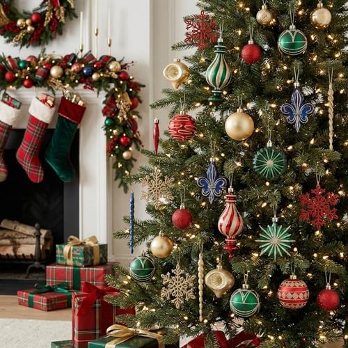 Valery Madelyn 60ct Christmas Tree Decorations Ball Ornaments Set