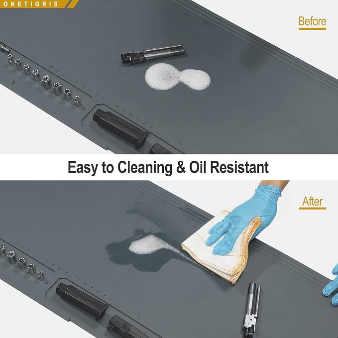 OneTigris Gun Clean Mat Magnectic for Table, Extra Large 48"x16" Anti-Slip Rubberized Repair Mat for Gun Parts, Protects Work Surface from Solvents and Oils