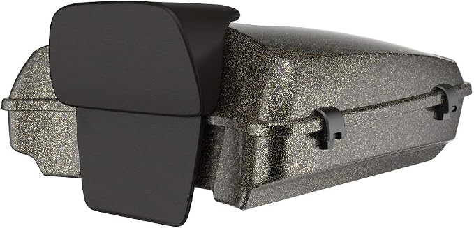 Advanblack Road Glide Tour Trunk Pack Hard Candy Black Gold Flake Razor Tour Trunk Pack Backrest Pad for '97-'25 Harley Touring Road King Street Glide Electra Glide CVO Models