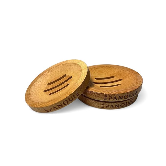 Epanouie Skin | Pretty Kitty Intimate Care | Botanical Feminine Hygiene | Soap Dish | 100% Bamboo | Helps Soap Last Longer | 3-Pack