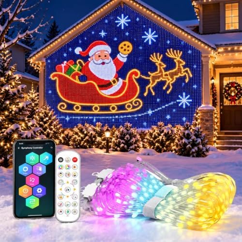 Smart Animated Christmas Tree Lights - App Control, DIY Pixel Light Show (1.6m*1.6m)