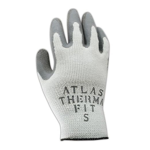Showa Best 451-10 SHOWA Best Glove Atlas Thermal-Fit PF451 Knit Glove with Rubber Coating, Men's (Fits), Natural Gray, XL (Pack of 12)