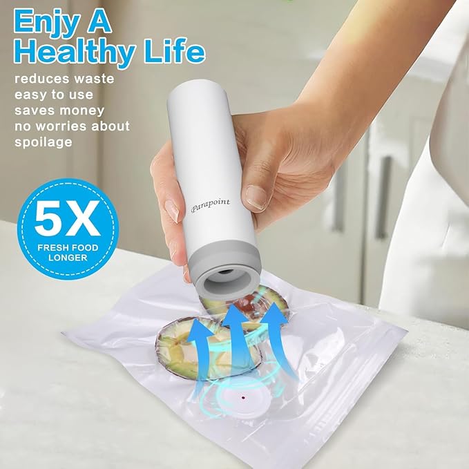 Handheld Vacuum Sealer for Food Powerful Vacuum Sealer Machine,Seal Meal Saver,Portable Food Sealer (Sealer + 2 Glass Vacuum Containers + 30 Reusable Bags)