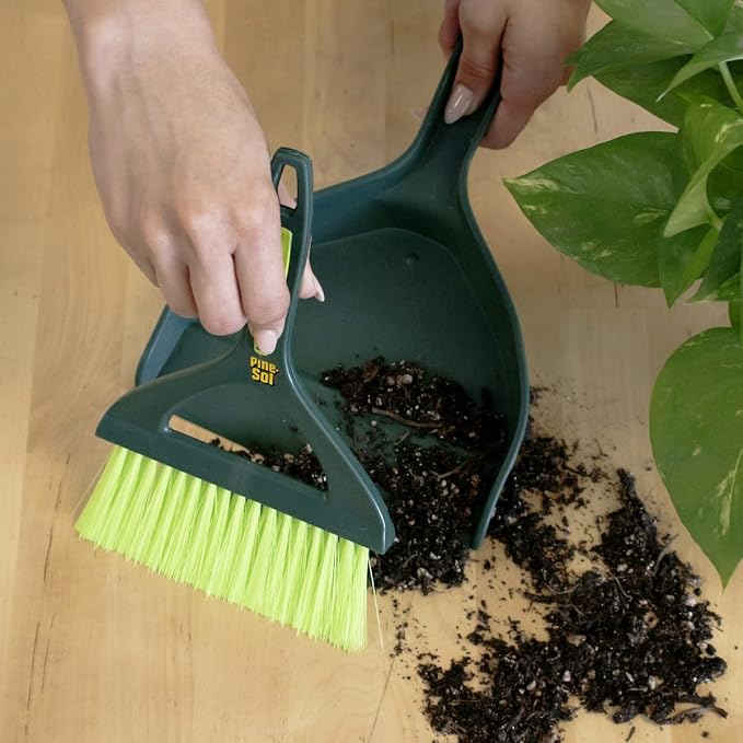 Pine-Sol Mini Dustpan and Brush Set | Nesting Snap-On Design | Portable,Compact Dust Pan and Hand Broom for Cleaning,Green,(Pack of 12)