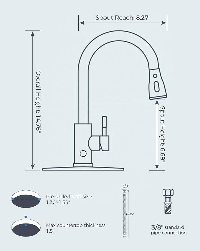 FORIOUS Touchless Kitchen Faucet with Pull Down Sprayer, Brushed Nickel Hands-Free Smart Motion Sensor Sink Faucet Single Handle Contemporary, Suitable for Farmhouse Laundry Camper RV Bar