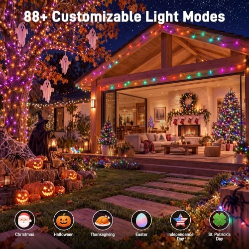 Ollny Smart Christmas Lights,197FT 600 LED RGBW Color Changing Light