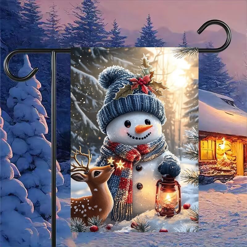 Winter Christmas Garden Flag 12x18 Double Sided for Outside