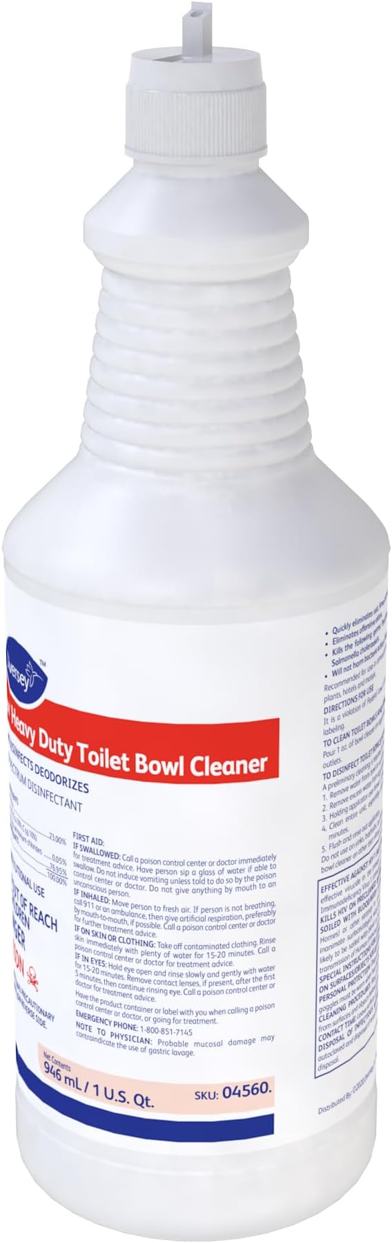 Diversey CREW Heavy Duty Toilet Bowl Cleaner | Rust Stains, Lime Scale, Uric Acid, Urinals, Commercial Restrooms, Clings Under Rim, Odor Control