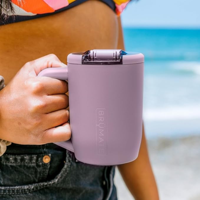 BrüMate Müv - 15oz 100% Leak Proof Insulated Coffee Mug with Handle & Lid - Stainless Steel Coffee Travel Mug - Double Walled Coffee Cup (Primrose)