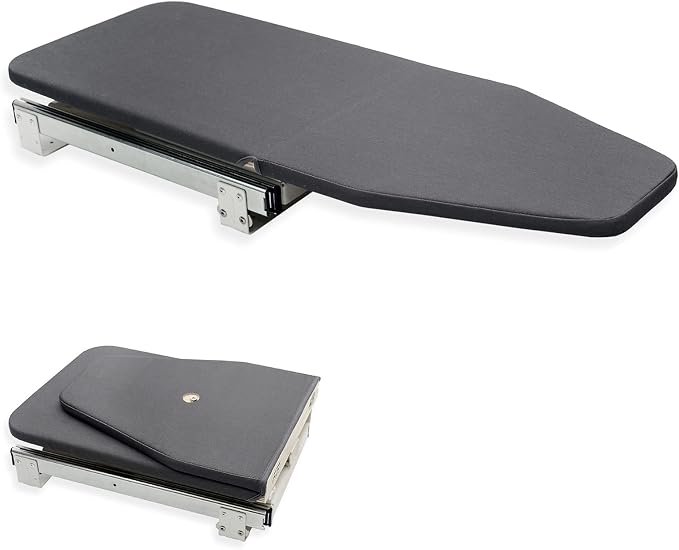 AKOZLIN Retractable Pull Out Ironing Board Closet Sliding Out Swivel Iron Board Mounted in Drawer with Heat Resistant Ironing Cover, Board Size: 31.88"*13", Gray