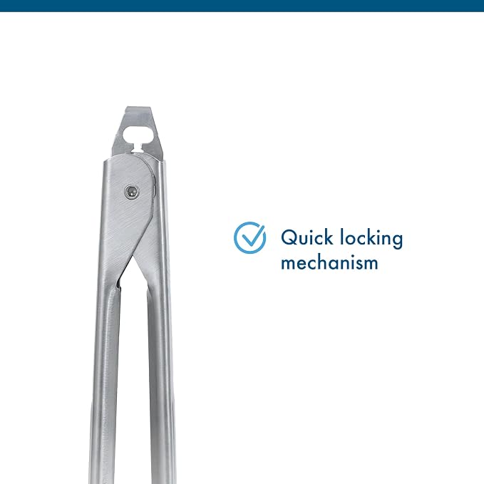 EDLUND 3-Pack Tong Set – Commercial Grade Stainless Steel Tongs (7", 9", 12"), Heavy Duty Grip, Locking Mechanism, Made in USA
