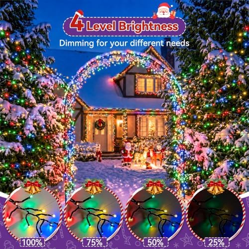 1000 LED 49FT Cluster Lights, Plug in Multicolor Christmas Lights