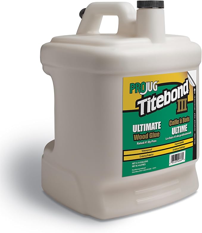 Titebond III Ultimate Wood Glue PROJug 2.15 Gal. – Premium Professional Woodworking Adhesive, Waterproof, Strong Initial Tack, Interior/Exterior Use, Easy Water Cleanup – 14109