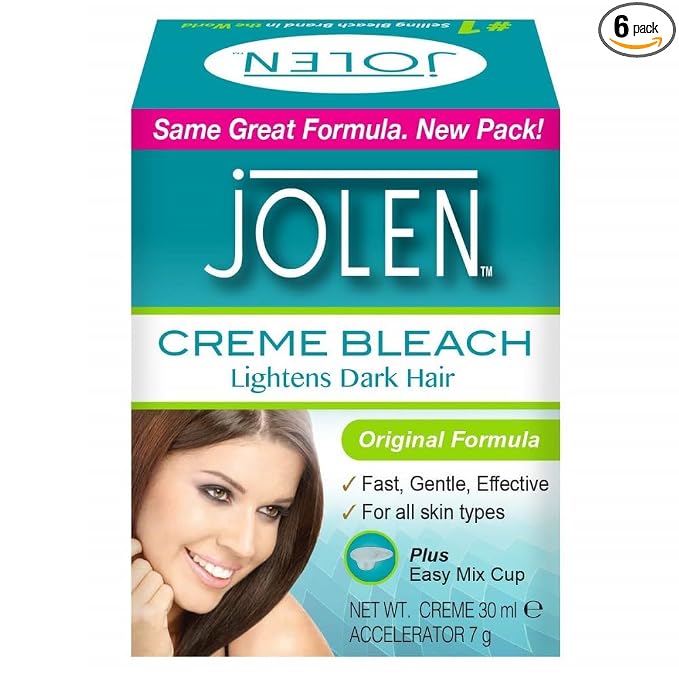 Jolen creme bleach lightens dark hair 30ml (6 Pack)