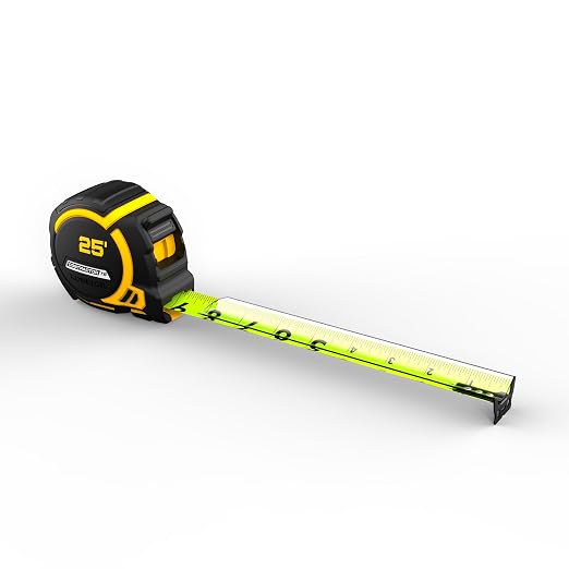 Komelon 25-Ft Contractor TS Wide blade Tape Measure with Backside Printing, Manual Lock, Fat Max(93425)