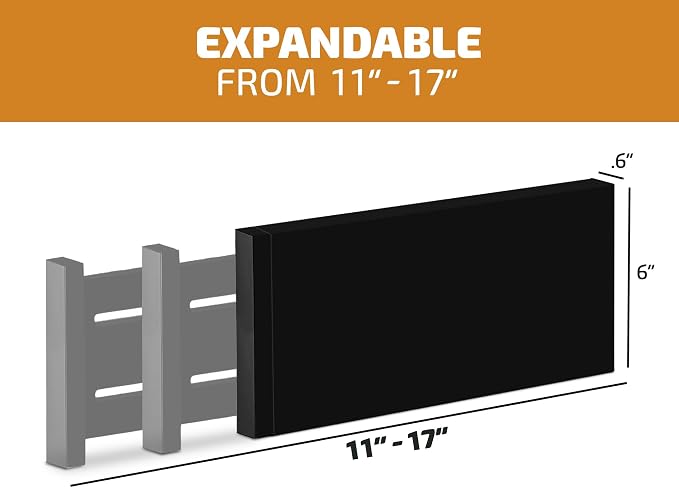 6-Pack Drawer Dividers 6 Inch High, 11”-17" Adjustable Bamboo Organizers Large Expandable Drawer Separators for Cloths, Dresser, Bedroom, Bathroom, Baby Drawer, Office & Kitchen Utensils (Black)