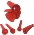 Tupperware Measuring Mates Set Cups and Spoons Chili Red