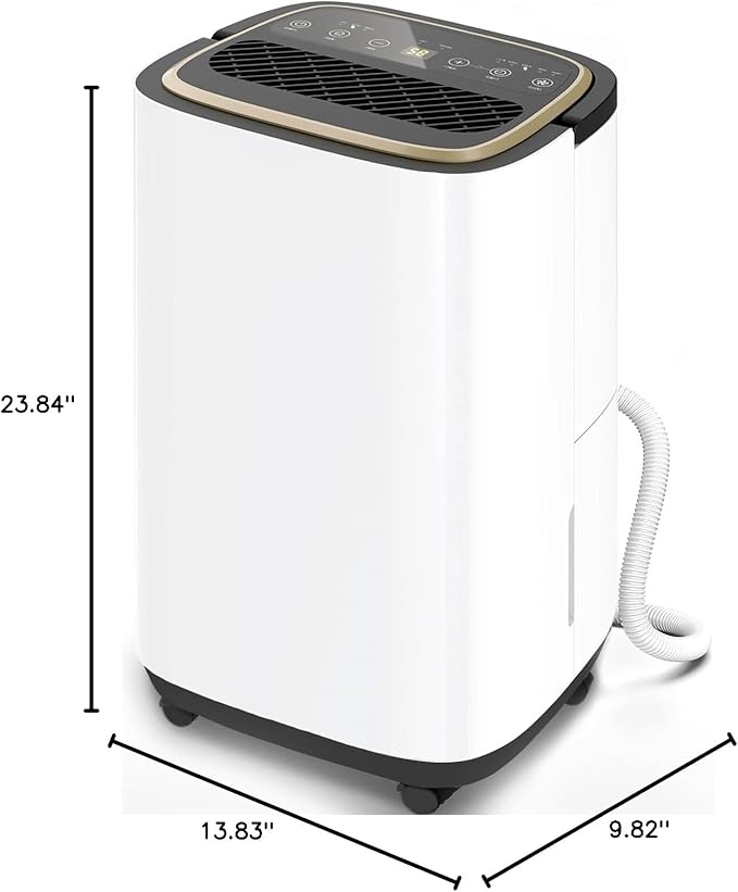 5000 Sq.Ft Dehumidifier for Basement with Drain Hose, Update 50 Pint Large Best Compressor Dehumidifiers for Home or Garage, Smart Humidity Control, 24H Timer & Child Lock, Ideal for Large Rooms