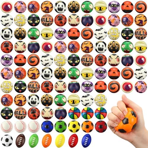 Gejoy 108 Pcs Halloween Sensory Fidget Balls, 2.5'' Mini Foam Relief Toys