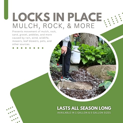 Landscape Mulch Glue 5 Gallons – Pet and Plants Safe Rock Bond | Landscape Loc Mulch & Rock Bond, Glue for Landscaping, Binding for Mulch & Rock, Locking Adhesive, Spray