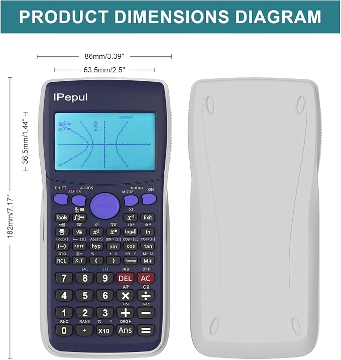 Scientific Calculators with Graphing Calculator, Ipepul Desktop Math Calculator for College Students,10 Modes/ 4 Graphing Functions, School Supplies for Middle High School Teachers Office