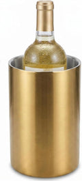 Gold Stainless Steel Wine Chiller Bucket for Bottle 750ml Wine Chiller Champagne Cooler Insulated for Parties Keep Wine & Beverage Cold Bar Cart Accessories