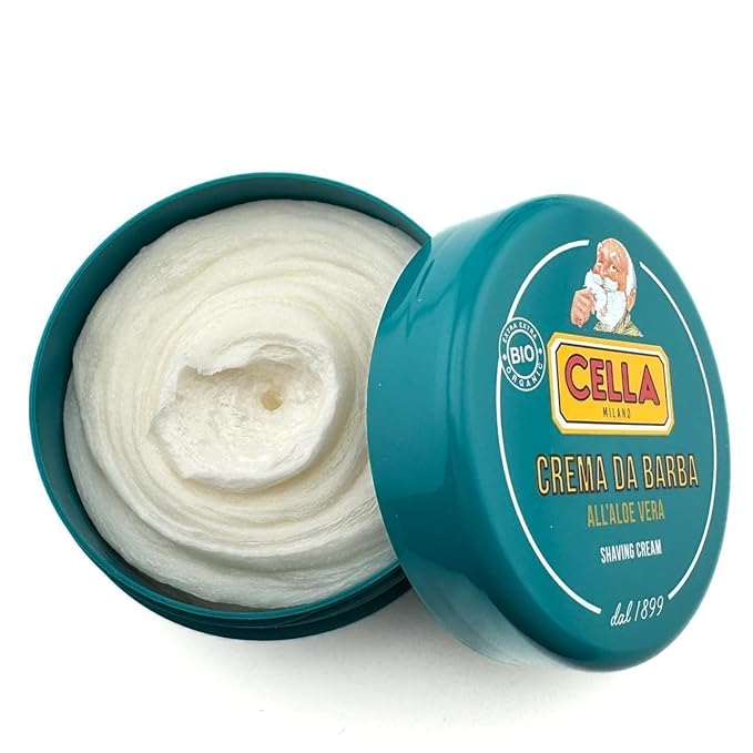Cella, Luxury Organic Gift Set, Included Cella’s Organic Aloe Vera Shave Cream, After Shave Lotion & Boar Bristle Shave Brush, Made In Italy