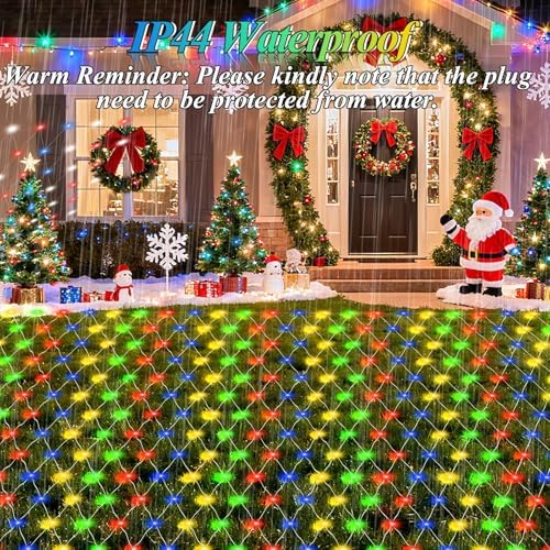 400LED Net Lights Outdoor, 13ft x 13ft Large Christmas Net Lights 8 Modes