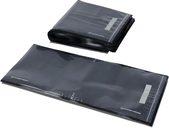 Resealable Vacuum Seal Zipper Bags 11" x 24" (50 Count) 5.5 Mil (Black & Clear) Precut BPA Free Heavy-Duty Commercial Grade Reclosable Bag, Sous Vide, Meal Prep, Freezer Storage & Food Preservation