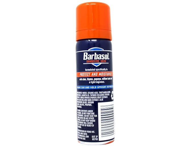Barbasol Shave Cream Sensitive Skin Travel size 2 oz (Pack of 36)