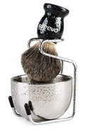 Anbbas Pure Badger Shaving Brush with Wood Handle,Stainless Steel Shaving Stand and Soap Bowl Perfect for Men Wet Shave
