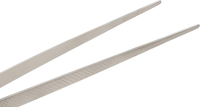 Mercer Culinary 18-8 Stainless Steel Precision Plus Chef Plating Tong, Straight, 11-3/4 Inch