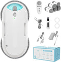 Window Cleaning Robot - Double Helix 4800-6400Pa Suction, Dual Ultrasonic Spray, 85ml Tank, Edge Detection, Anti-Drop, 3 Cleaning Modes for Streak-Free Glas (White)