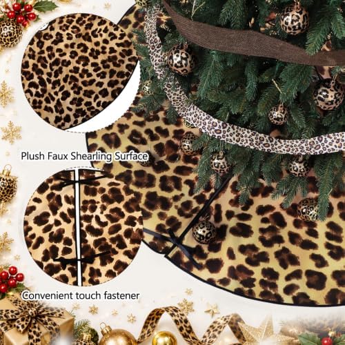 Sosation 29 Pcs Wild Glam Leopard Print Christmas Tree Decor Complete Set