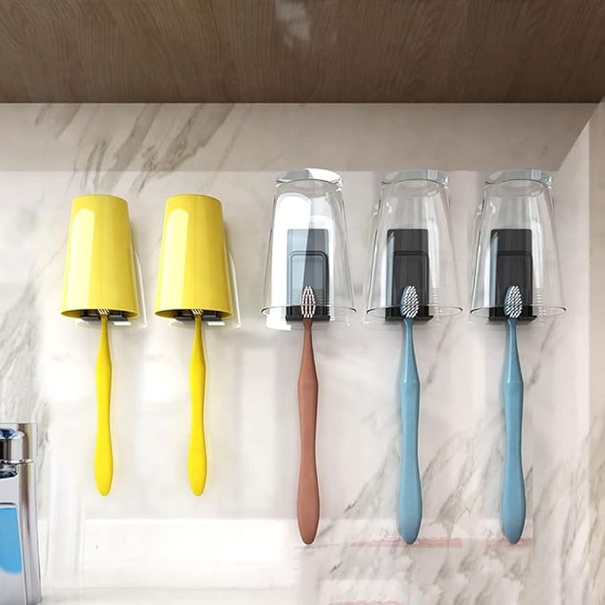 Toothbrush Rack Modern Electric Toothbrush Holder Wall Mountain Toothbrush Holder Multifunctional Storage Rack Bathroom Accessories Bathroom Toothbrush Holder(B)