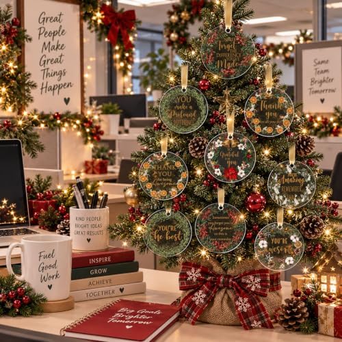 Thyle 60 Sets Vintage Christmas Ornaments Employees Coworkers Gift, Clear