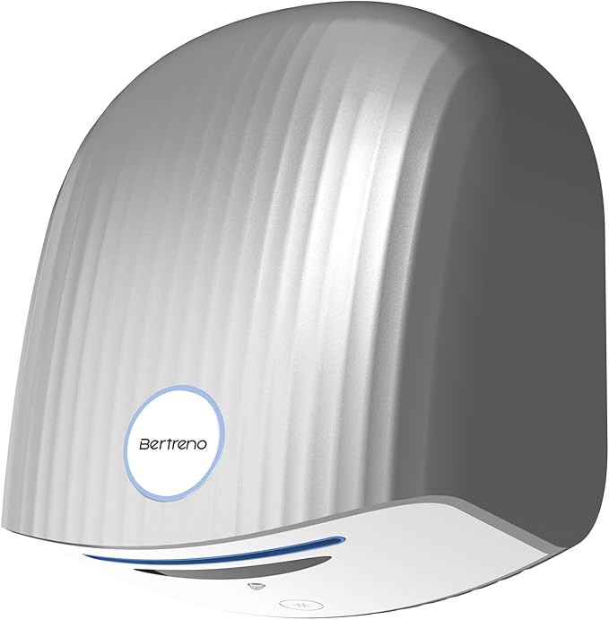 Commercial Hand Dryer Bathroom 110V Compact Electric Hand Dryers for Bathrooms Commercial High Speed Plug in Hand Dryers Home LED Work Light and Low Noise Silver