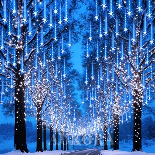 Aukora Christmas Lights Outdoor, UL Certified Blue Meteor Shower Lights