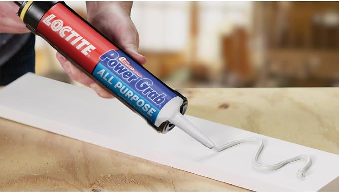 Loctite Power Grab Express All Purpose Construction Adhesive, 9 fl oz Cartridge, 1 Pack - Versatile Construction Glue for Cement, Tile, Wall & More