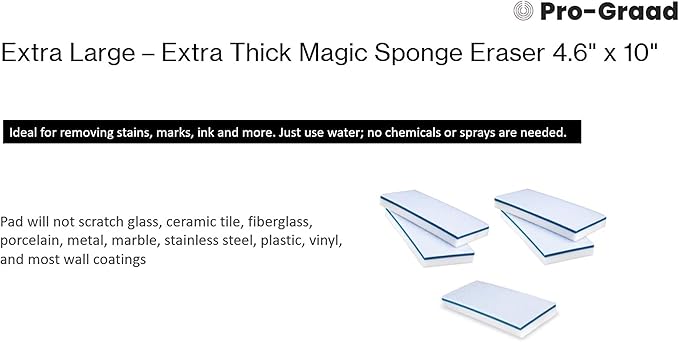 4610 Eraser Pads - 5 Pack 4.5" x 10" x 1" Commercial Grade Melamine Mop Sponges for Floor, Tile, Grout, Baseboard, Walls-Durable & Versatile Cleaning - Pack of 5