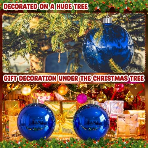 Jerify 2 Pcs 12" Large Christmas Ball Ornaments,Blue