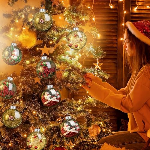 Wettarn 50 Pcs 4" Clear Plastic Disc Ornaments