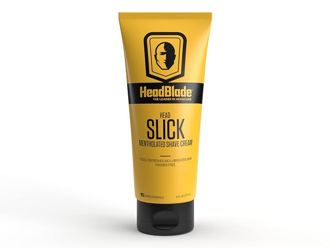 ATX Men's Head Shaving Basics Bundle with 8oz HeadSlick Cream, Razor, Blade Refills - Close Shave Kit with An Easier and Faster Shave